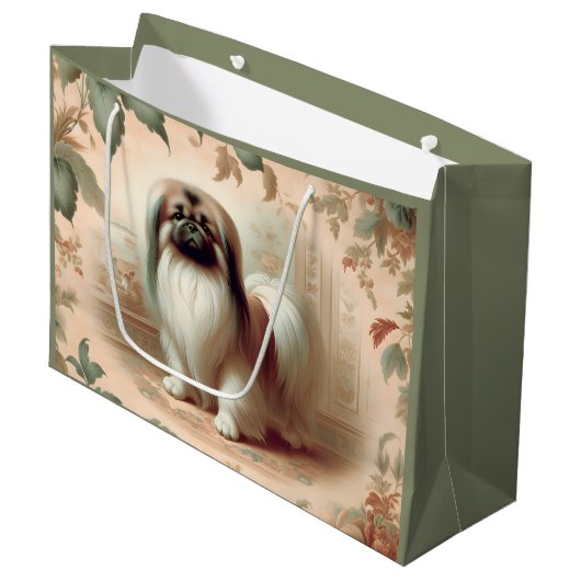 Pekingese geschenktas Groot Cadeauzakje (Voorkant Gekanteld)