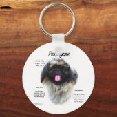Pekingese Geschiedenis Ontwerp Sleutelhanger (Voorkant)