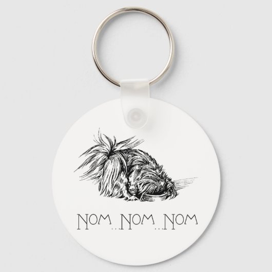 Pekingese Gretige Eter Sleutelhanger (Voorkant)