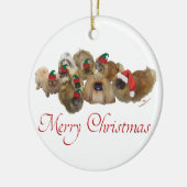 Pekingese Groep Kerstmis Keramisch Ornament (Links)