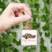 Pekingese Groep Kerstmis Sleutelhanger (Hand)