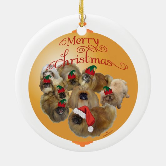 Pekingese Groep Ornament (Achterkant)