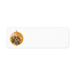 Pekingese Groep Ornament Etiket