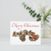 Pekingese Groep Viert Kerstmis Feestdagenkaart (Staand voorkant)