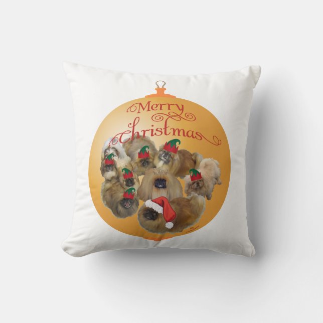 Pekingese Groepsornament Kussen (Voorkant)