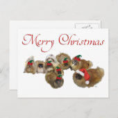 Pekingese Group Celebrates Kerstmis Feestdagenkaart (Voorkant / Achterkant)