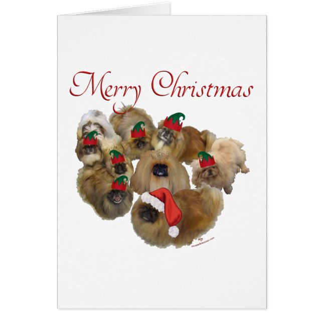 Pekingese Group Kerstmis (Voorkant)