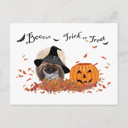 Pekingese Halloween Briefkaart (Voorkant)