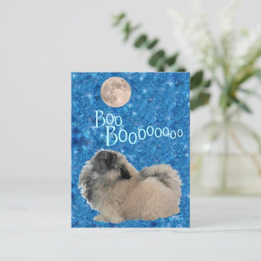 Pekingese Halloween Briefkaart (Staand voorkant)