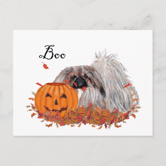 Pekingese Halloween Briefkaart (Voorkant)