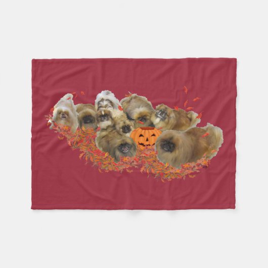 Pekingese Halloween Fleece Deken (Voorkant (Horizontaal))