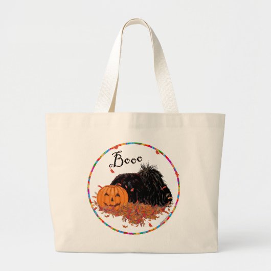 Pekingese Halloween Grote Tote Bag (Voorkant)