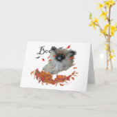 Pekingese Halloween Kaart (Gele Bloem)