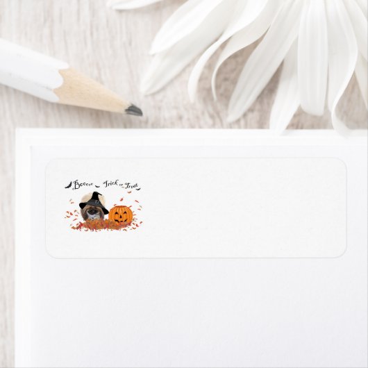 Pekingese Halloween Return Address Labels (Insitu)