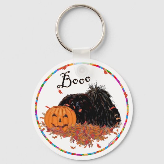 Pekingese Halloween Sleutelhanger (Voorkant)