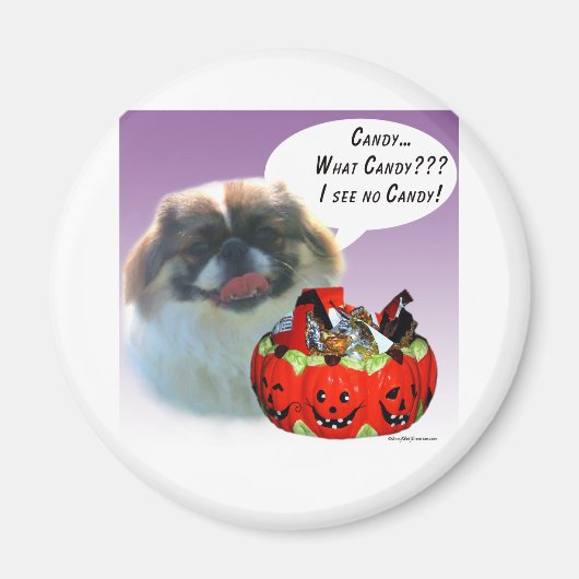 Pekingese Halloween Snoep Magneet (Voorkant)