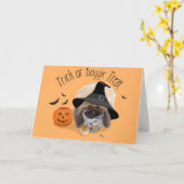 Pekingese Halloween wenskaart Kaart (Gele Bloem)
