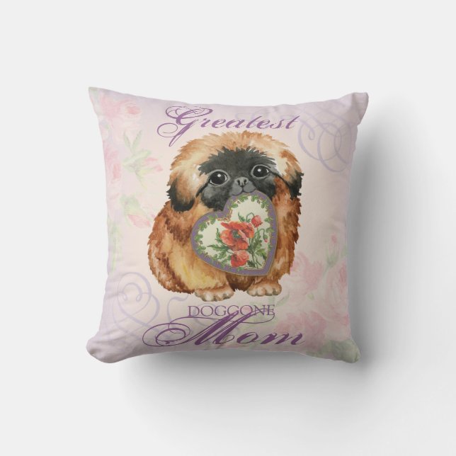 Pekingese Heart mama Kussen (Voorkant)