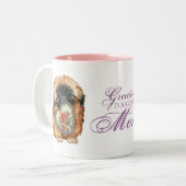 Pekingese Heart mama Tweekleurige Koffiemok (Voorkant links)