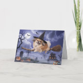 Pekingese Heks Halloween Kaart (Achterkant)