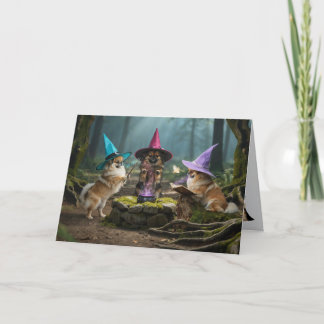 Pekingese Heks Halloween Kaart