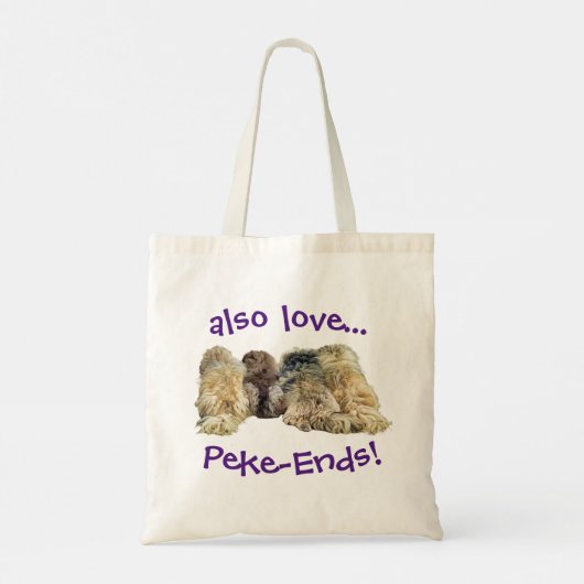 Pekingese herbruikbare tas inclusief de Peke-Ends! (Achterkant)