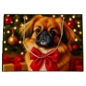 Pekingese Holiday  Groot Cadeauzakje (Voorkant)