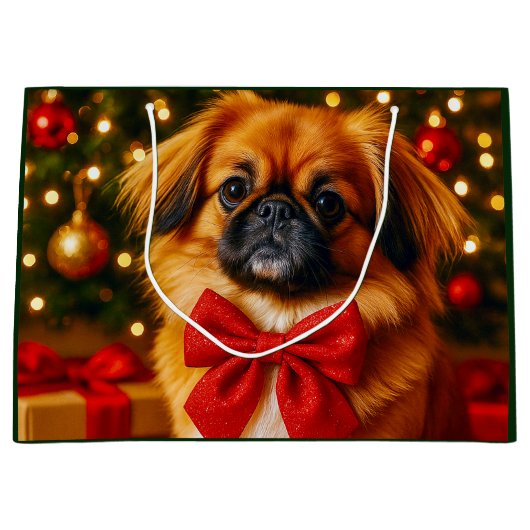 Pekingese Holiday  Groot Cadeauzakje (Voorkant)