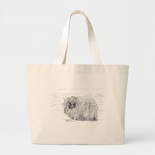 Pekingese Hond aan Zee Grote Tote Bag (Voorkant)