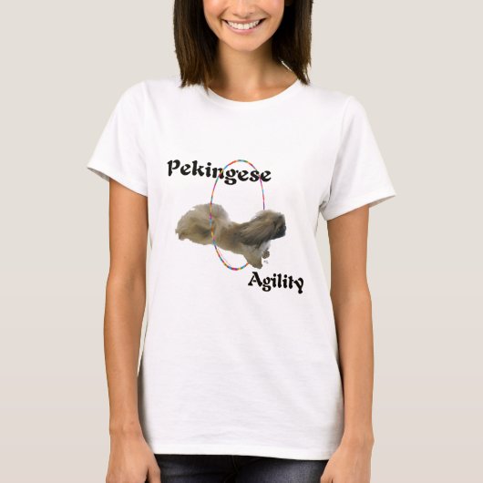 Pekingese Hond Agility T-shirt (Voorkant)