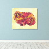 Pekingese hond canvas afdruk (Insitu (Houten vloer))