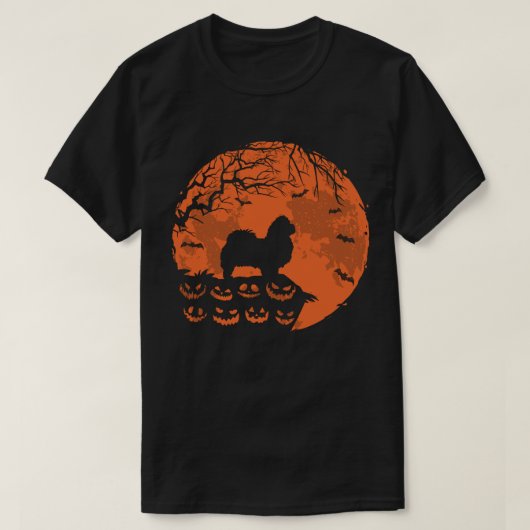 Pekingese hond en maanhalloween Hondenliefhebber G T-shirt (Design voorkant)