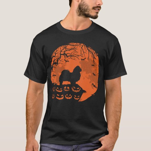 Pekingese hond en maanhalloween Hondenliefhebber G T-shirt (Voorkant)