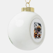 Pekingese hond Halloween Square Keramische Bal Ornament (Links)