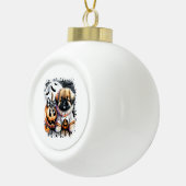 Pekingese hond Halloween Square Keramische Bal Ornament (Rechts)