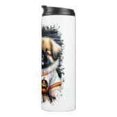 Pekingese hond Halloween Square Thermosbeker (Geroteerd rechts)