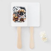 Pekingese Hond Halloween Vierkant Handwaaier (Voorkant en achterkant)
