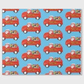 Pekingese Hond in Kerst Leveringsvrachtwagen Cadeaupapier (Vlak)