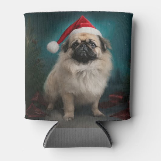 Pekingese Hond in Sneeuw Kerstmis Blikjeskoeler (Voorkant)