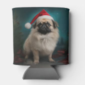 Pekingese Hond in Sneeuw Kerstmis Blikjeskoeler (Achterkant)