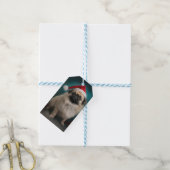 Pekingese Hond in Sneeuw Kerstmis Cadeaulabel (Met Touw)