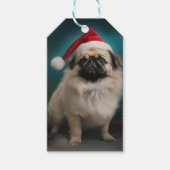 Pekingese Hond in Sneeuw Kerstmis Cadeaulabel (Voorkant)