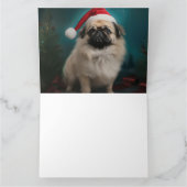 Pekingese Hond in Sneeuw Kerstmis Kaart (Binnen)