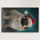 Pekingese Hond in Sneeuw Kerstmis Legpuzzel (Horizontaal)