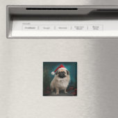 Pekingese Hond in Sneeuw Kerstmis Magneet (Insitu (Vaatwasser))