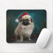Pekingese Hond in Sneeuw Kerstmis Muismat (Met muis)