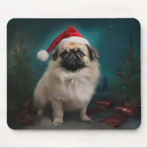 Pekingese Hond in Sneeuw Kerstmis Muismat