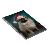 Pekingese Hond in Sneeuw Kerstmis Notitieboek (Rechterzijde)
