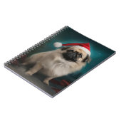 Pekingese Hond in Sneeuw Kerstmis Notitieboek (Linkerzijde)