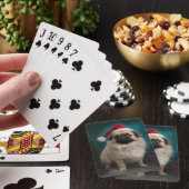 Pekingese Hond in Sneeuw Kerstmis Pokerkaarten (Insitu)